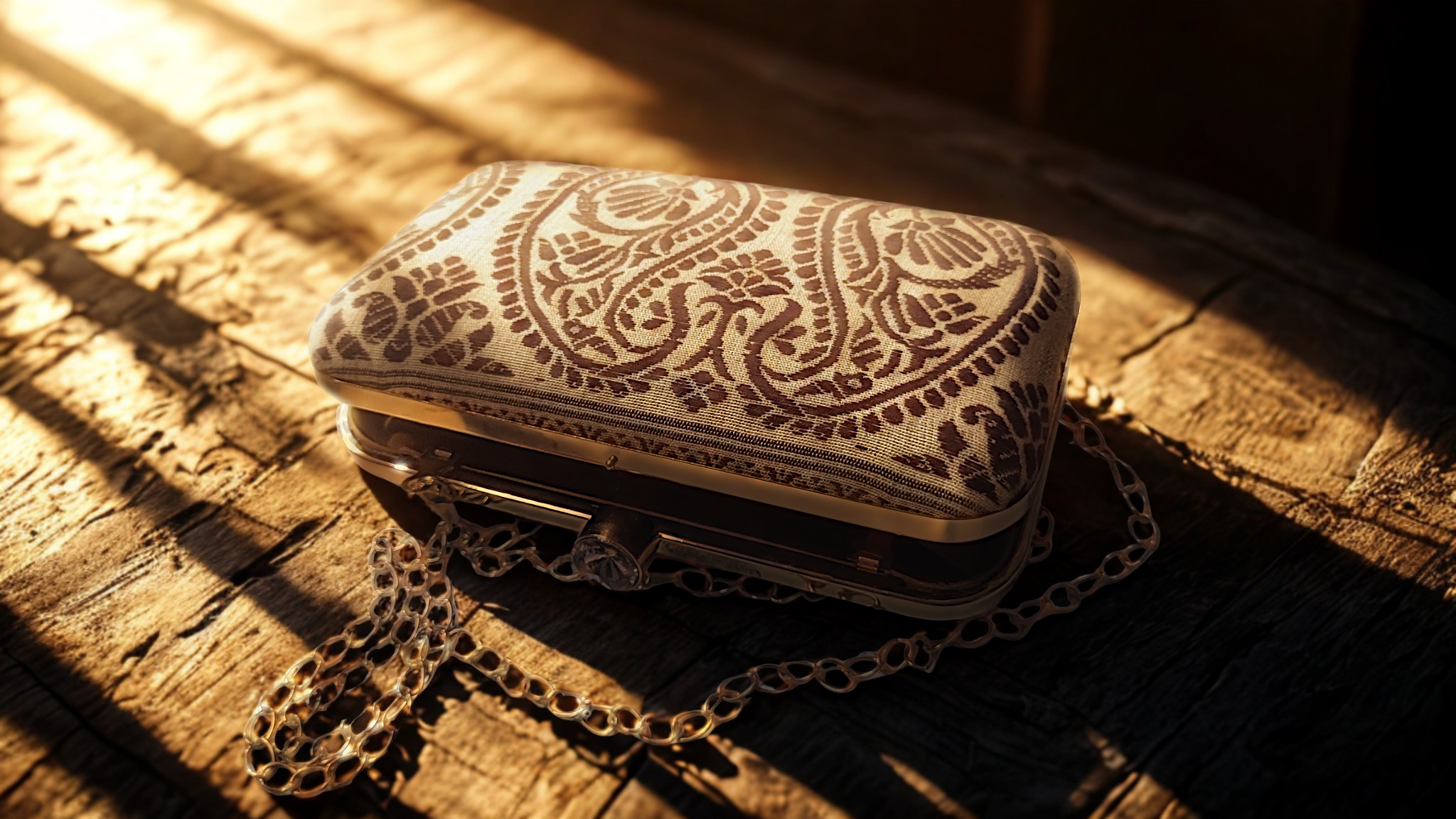 Clutch of Assam Silk Gheecha with Big Kolka design