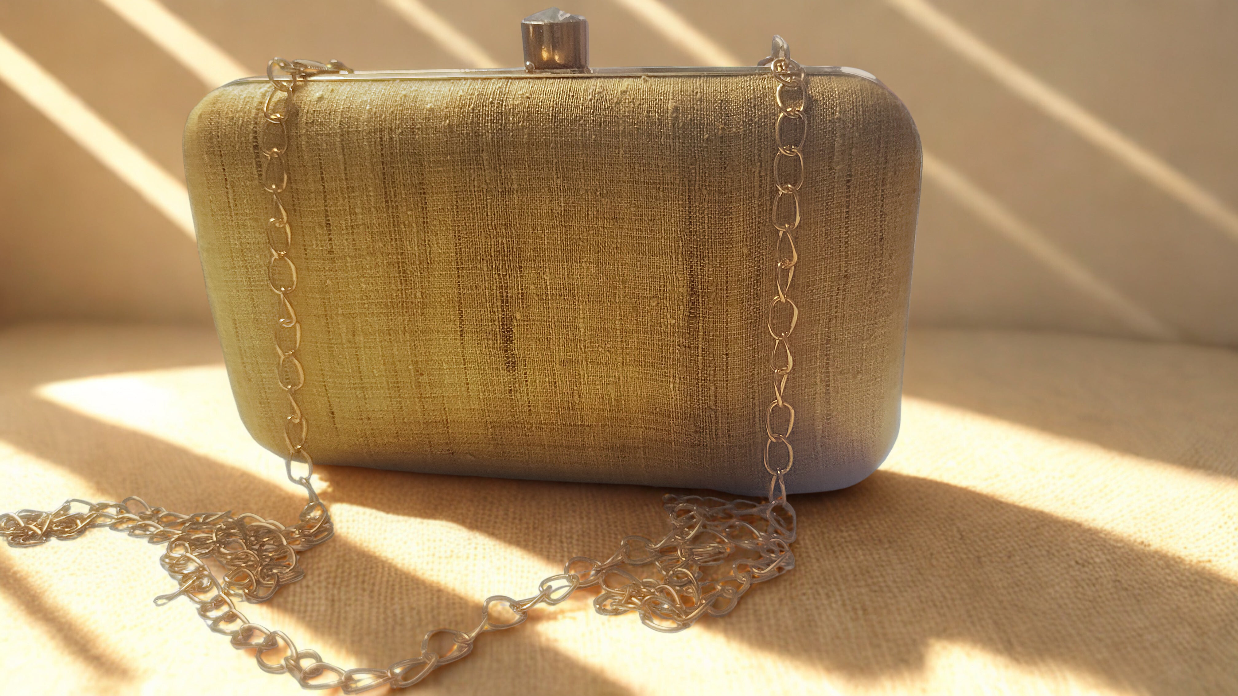 Golden Gheecha Silk Clutch