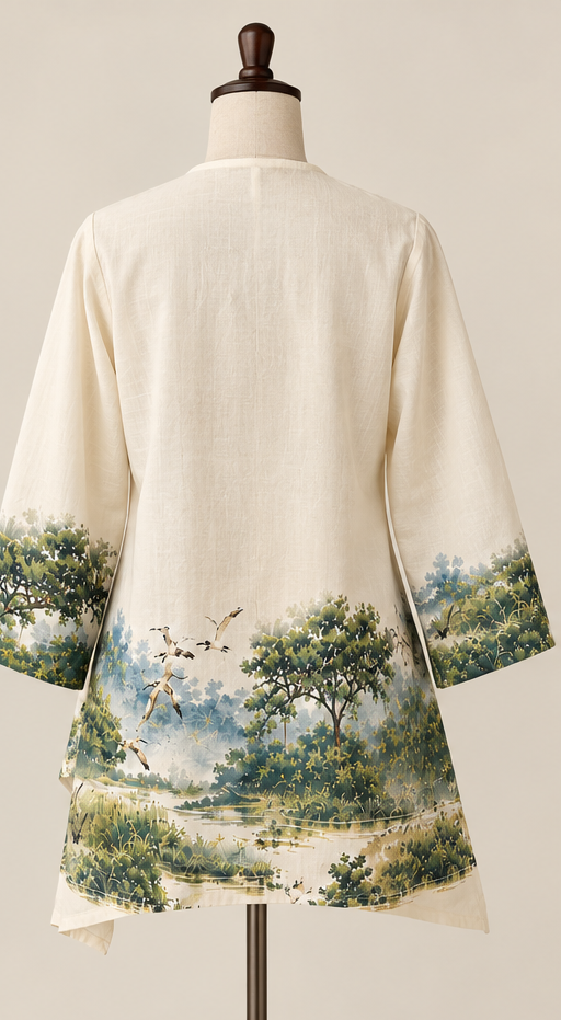 Kaziranga Rhino Printed Asymmetric Shrug