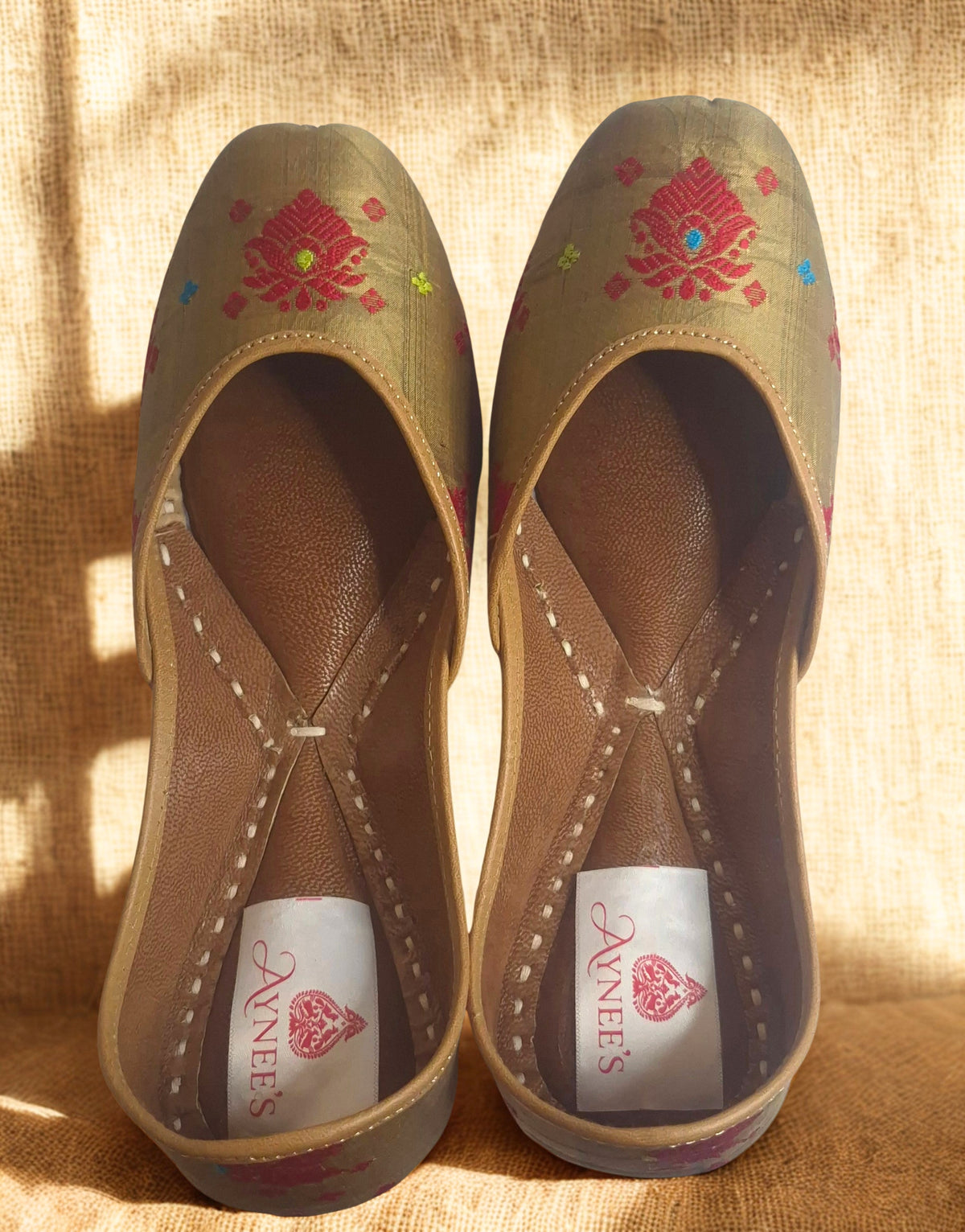 Assam Mulberry Silk Handwoven Copper Color Mojaris | Traditional Assamese Juti