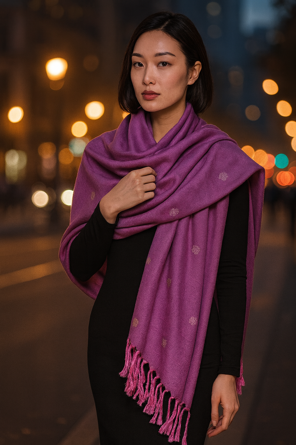Handwoven Mauve colour Eri Silk Stole – Soft, & Naturally Dyed | Assam Handloom
