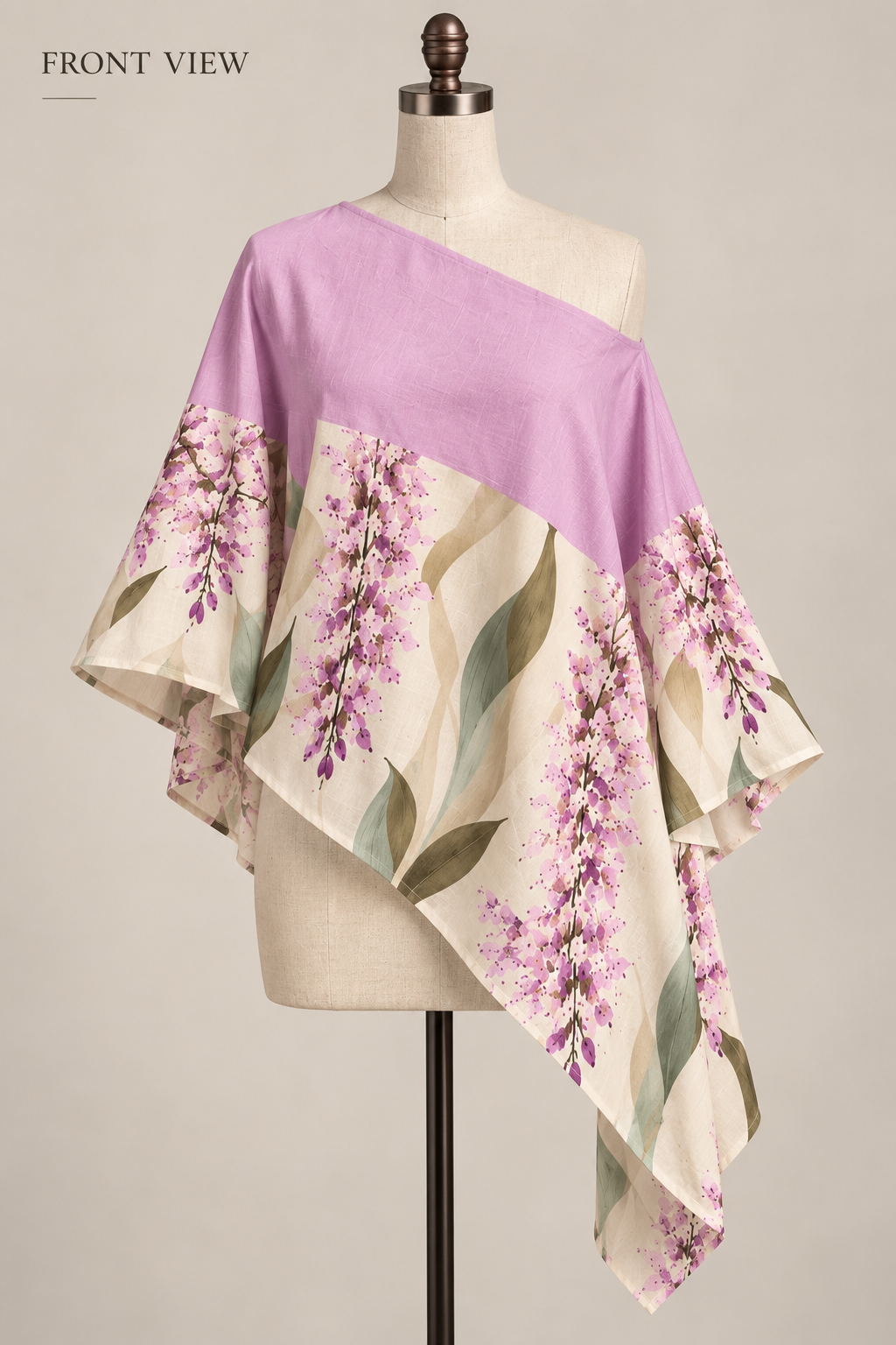 "Kopou" flower off shoulder printed kaftan styled top