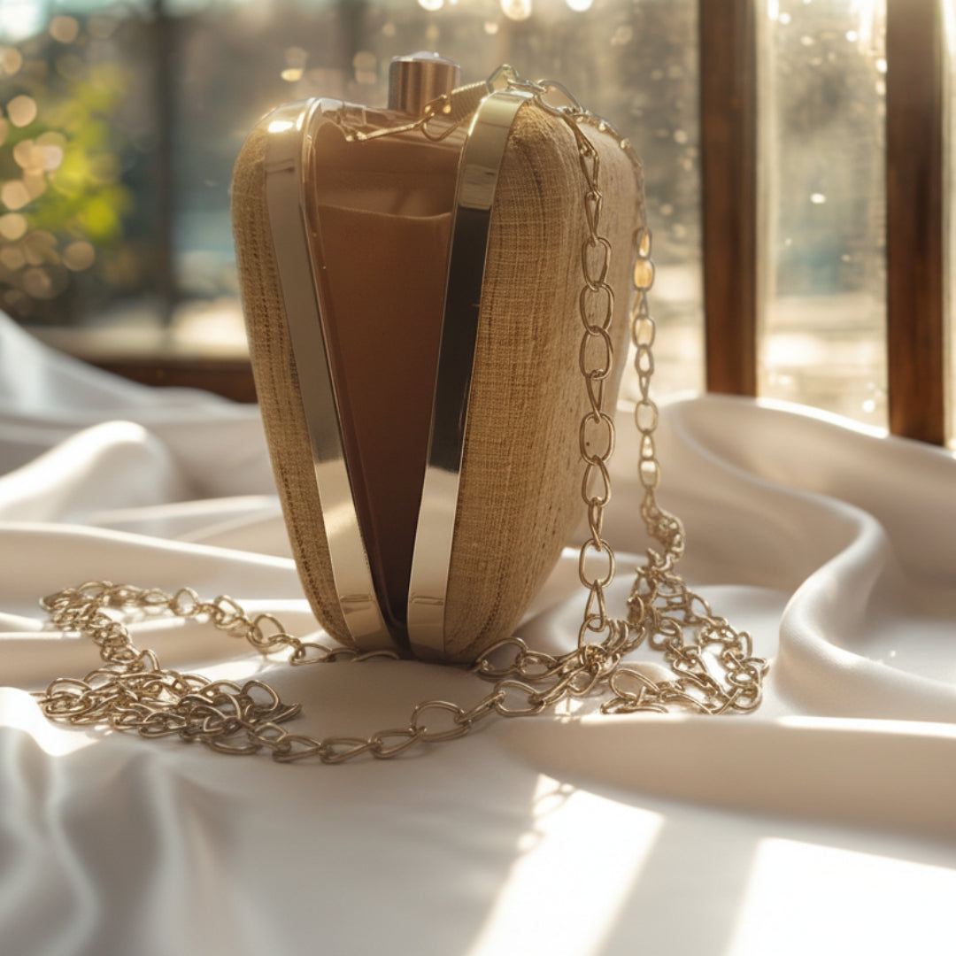 Earthy Brown Gheecha silk Clutch