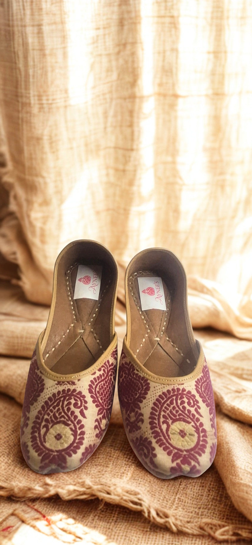 Assam Tussar Silk Kolka Motif Mojaris